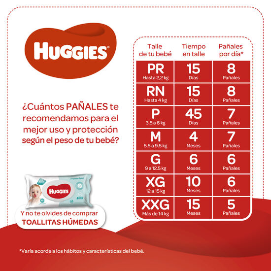 2 packs Huggies Triple Protección XG+ 2 packs Huggies Active Sec XG